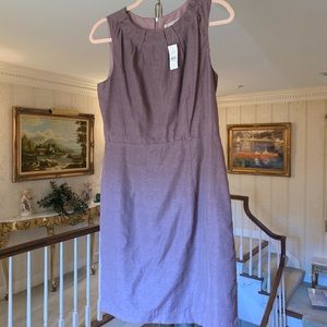 Ann Taylor Loft Sheath Dress Lt Purple Raw Silk